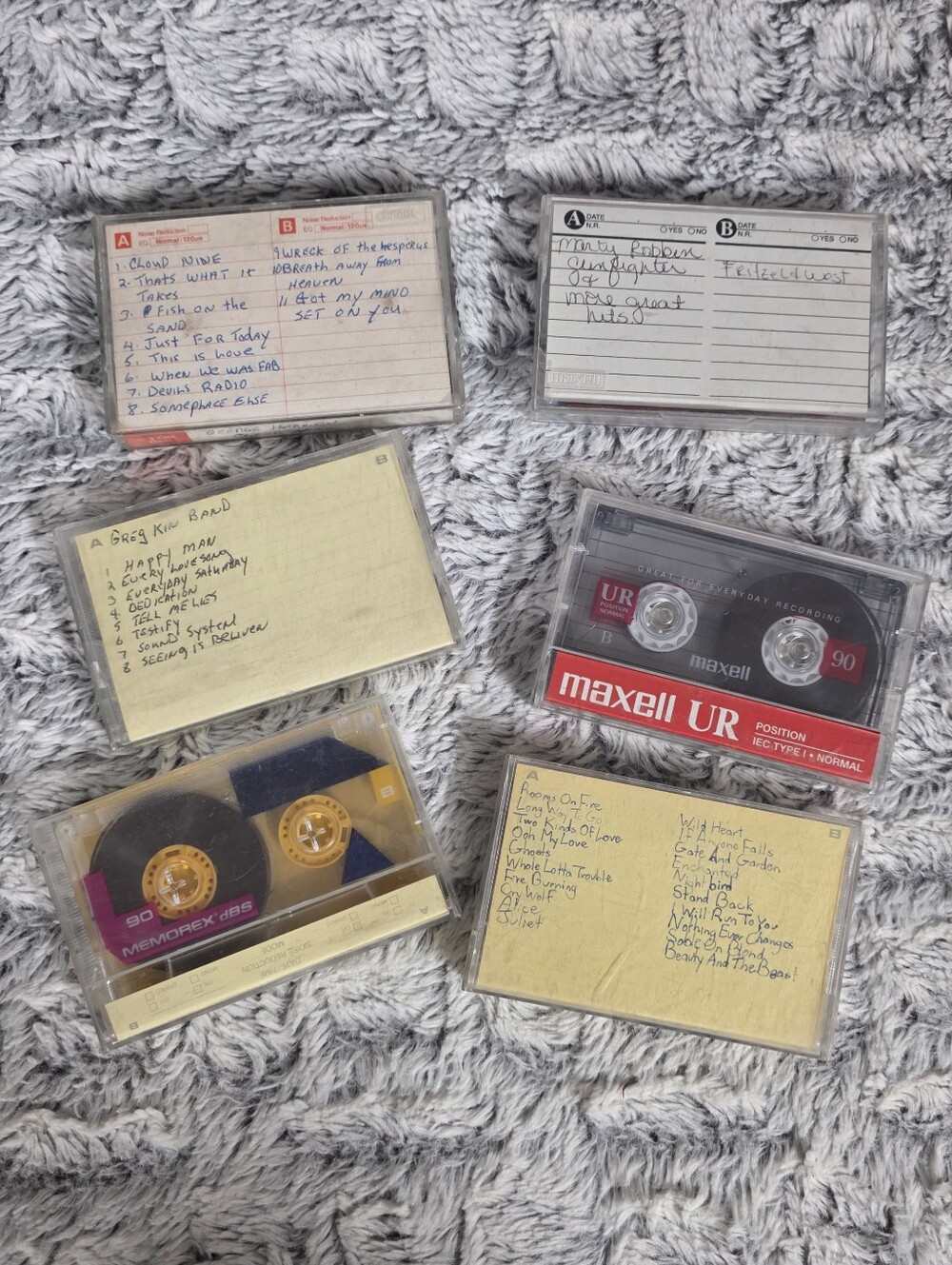 Vintage Mixed Cassette Tapes Old Country and Rock Music Lot of 6